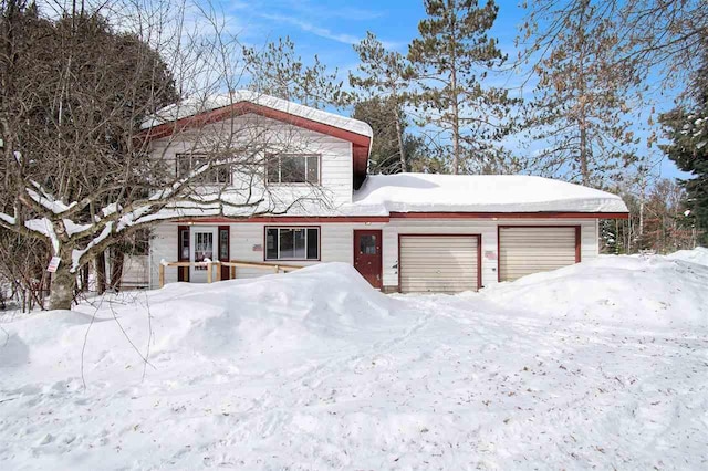 view of front facade featuring an attached garage