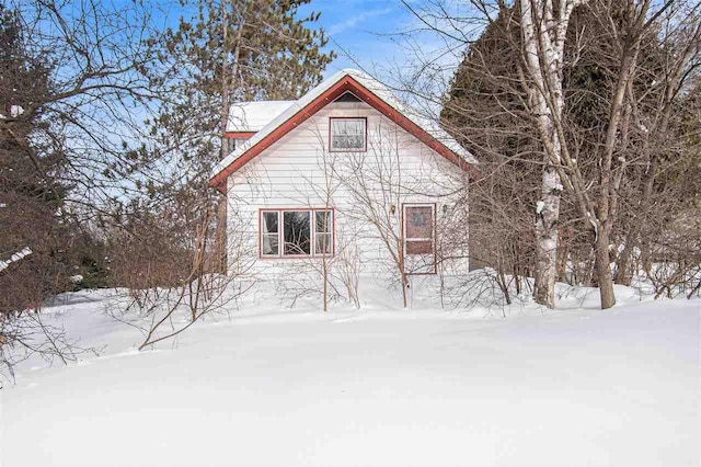 view of snowy exterior