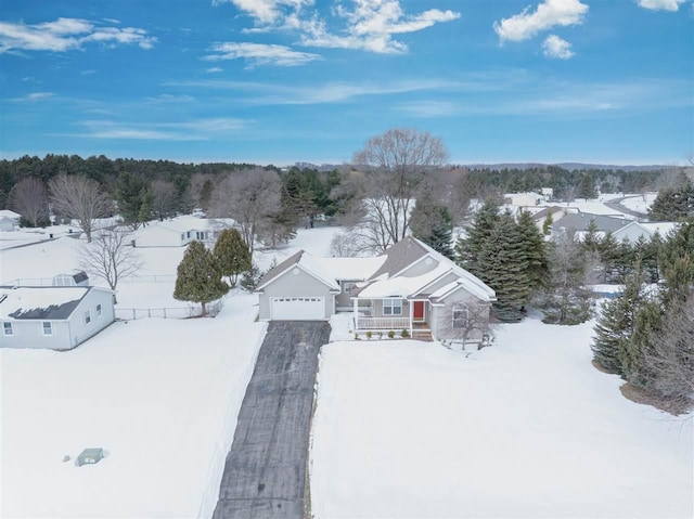 view of snowy aerial view