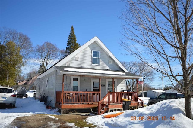 view of front of property with covered porch