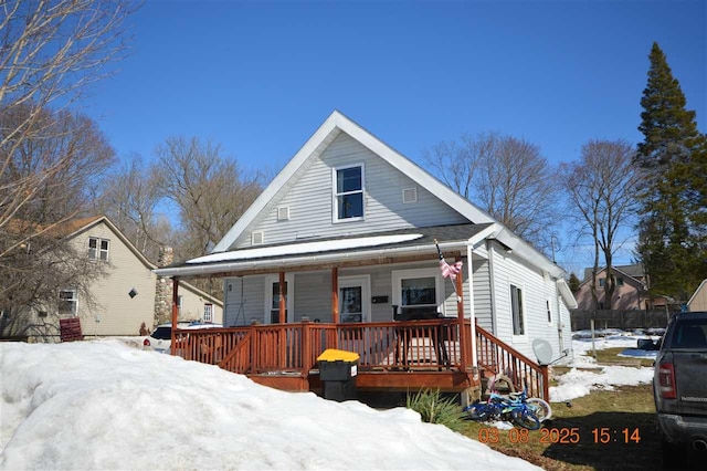 view of front of house featuring covered porch