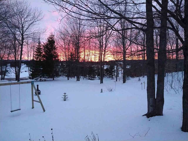 view of snowy yard