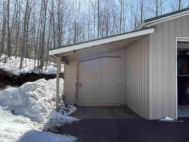 view of snow covered structure