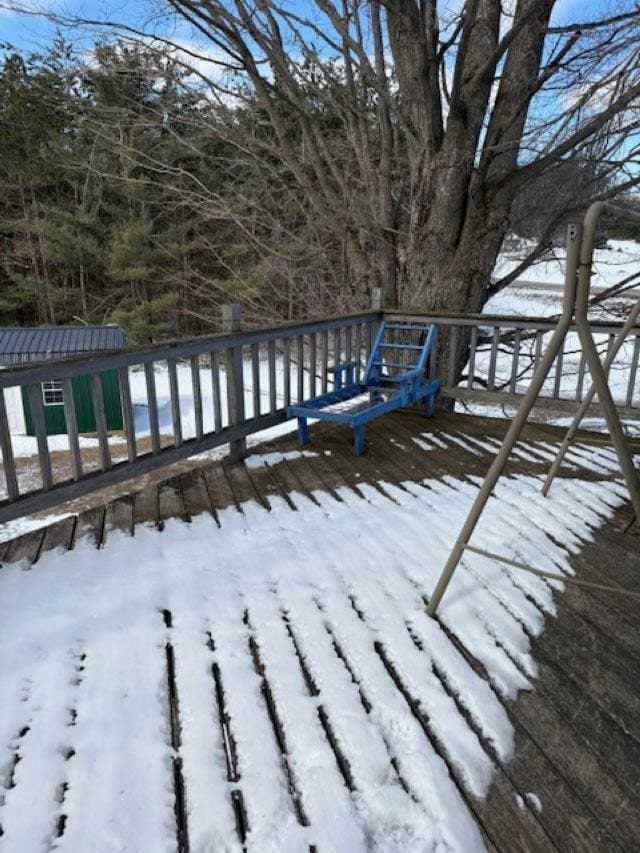 4462 E Brutus Rd, Alanson, MI 49706 - view of snow covered deck