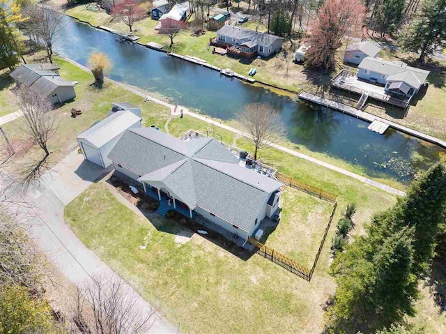 6001 N Silver Pines Dr, Bellaire, MI 49615 - bird's eye view featuring a residential view and a water view