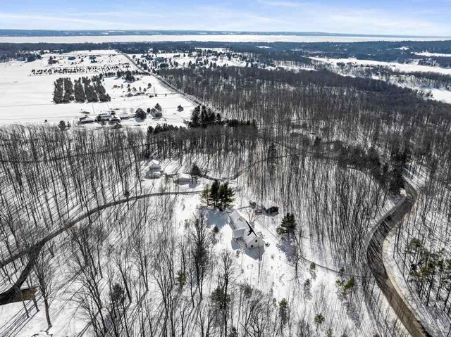 view of snowy aerial view