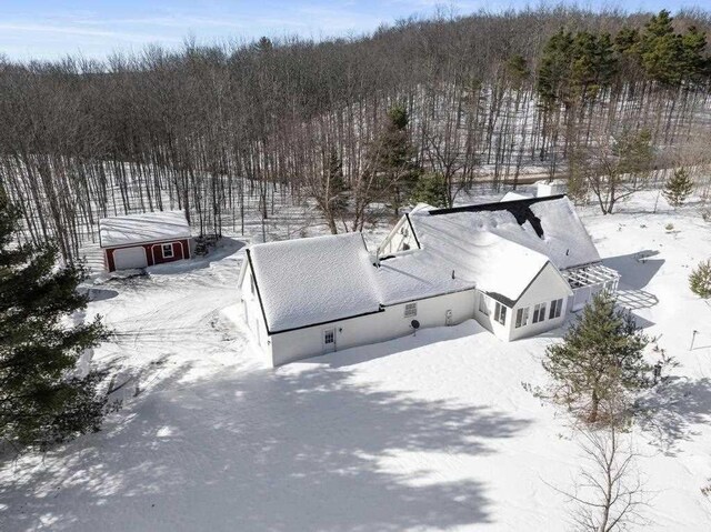 view of snowy aerial view