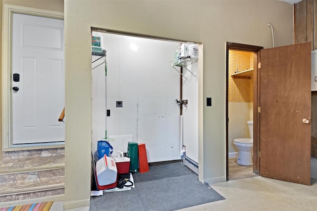 interior space with toilet