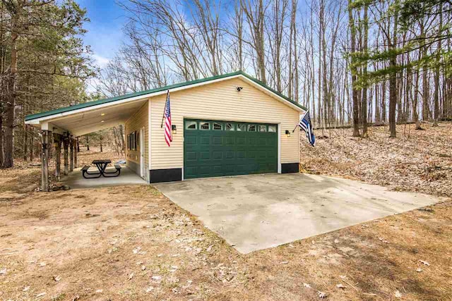 view of garage