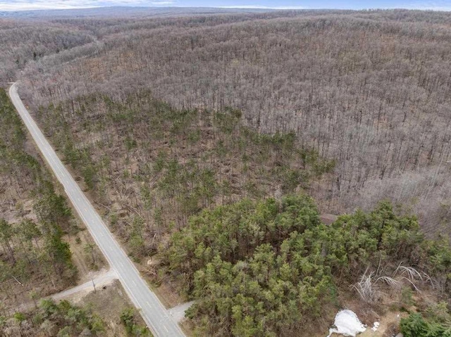 drone / aerial view with a forest view