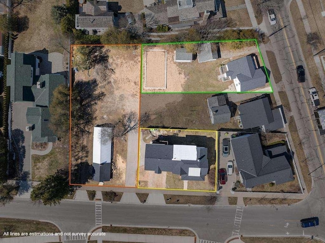 birds eye view of property featuring a residential view