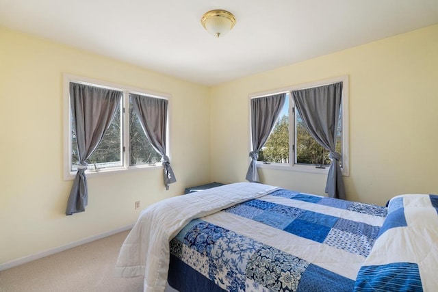 bedroom with carpet floors and baseboards