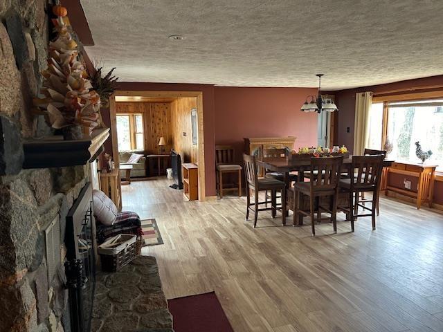 8118 E Mitchell St, Petoskey, MI 49770 - dining area with a textured ceiling, plenty of natural light, and light wood-style floors