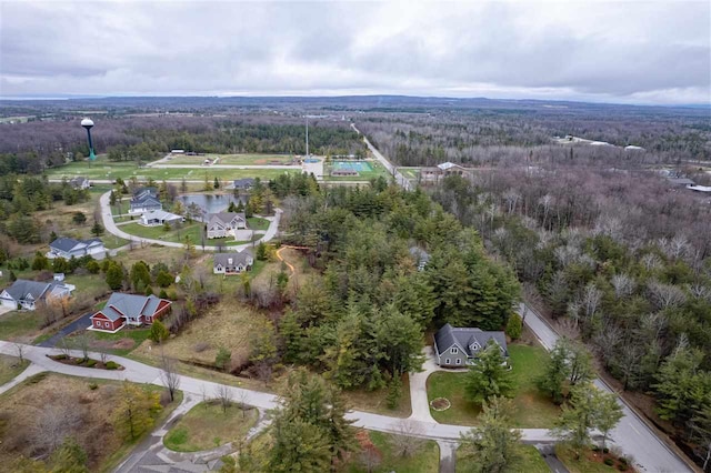 bird's eye view with a view of trees