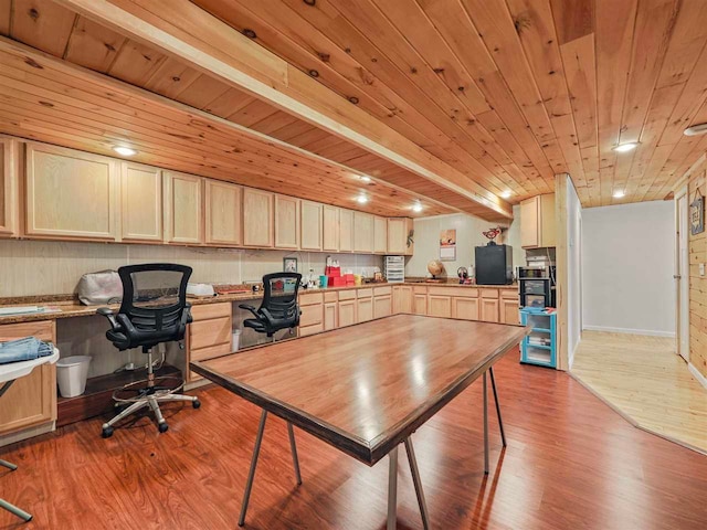 7906 Ferry Rd, East Jordan, MI 49727 - office with wooden ceiling and wood finished floors