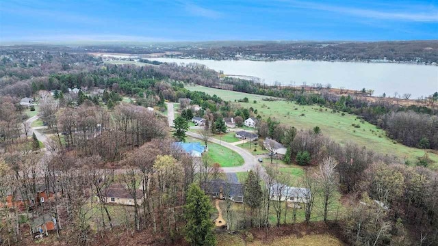 110 Hillcrest, East Jordan, MI 49727 - aerial view of property and surrounding area featuring a large body of water