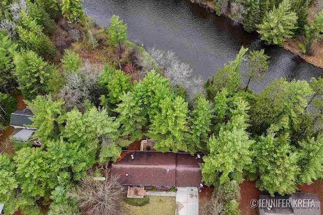 view from above of property with a nearby body of water