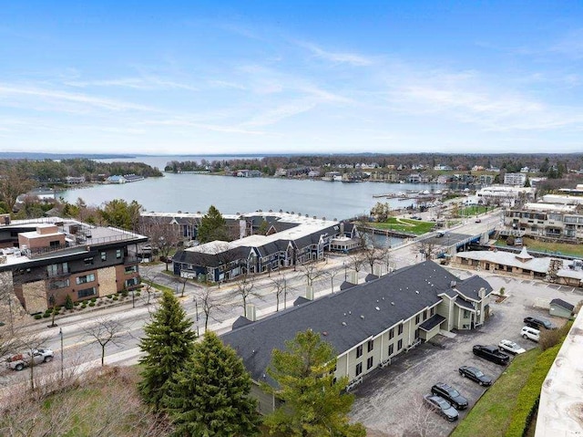 drone / aerial view of a nearby body of water