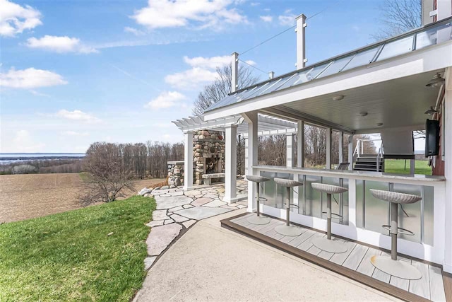 4133 Shadynook Rd, Central Lake, MI 49622 - view of patio / terrace featuring a pergola