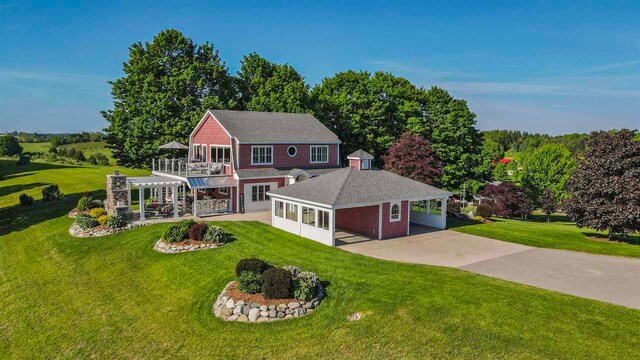 4133 Shadynook Rd, Central Lake, MI 49622 - aerial view of property and surrounding area