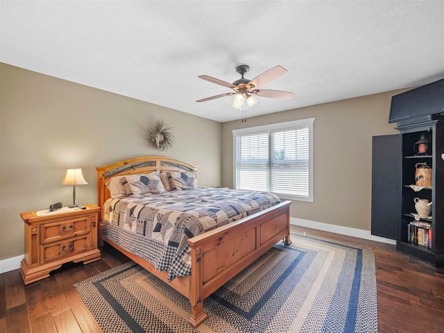 10300 Vista Ridge Dr, Alden, MI 49612 - bedroom featuring wood-type flooring, baseboards, and ceiling fan
