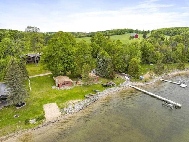 1400 Michigan Ave, East Jordan, MI 49727 - view from above of property featuring a nearby body of water