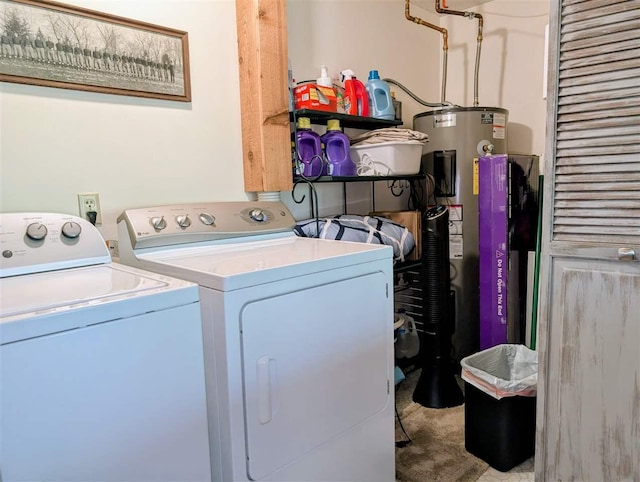 5350 Golfview Rd, Bellaire, MI 49615 - clothes washing area featuring independent washer and dryer and electric water heater