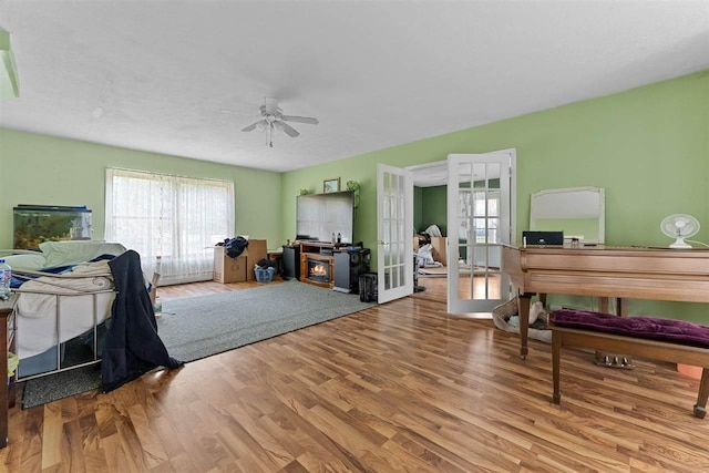 512 NW Kalkaska St, Kalkaska, MI 49646 - office space featuring french doors, healthy amount of natural light, wood finished floors, and ceiling fan