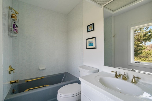 110 Birchwood Dr, Harbor Springs, MI 49740 - full bath with toilet, vanity, and bathing tub / shower combination