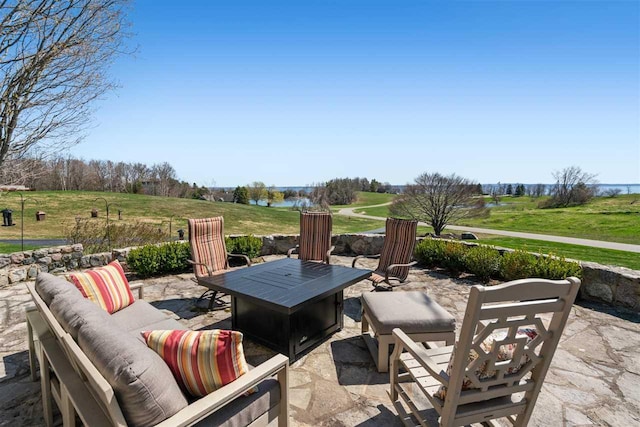 110 Birchwood Dr, Harbor Springs, MI 49740 - view of patio featuring a water view and outdoor lounge area