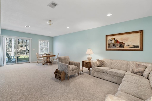 12175 Cottage Ln Unit 2, Charlevoix, MI 49720 - living area featuring carpet and recessed lighting