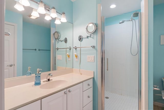 12175 Cottage Ln Unit 2, Charlevoix, MI 49720 - bathroom featuring a shower stall and vanity
