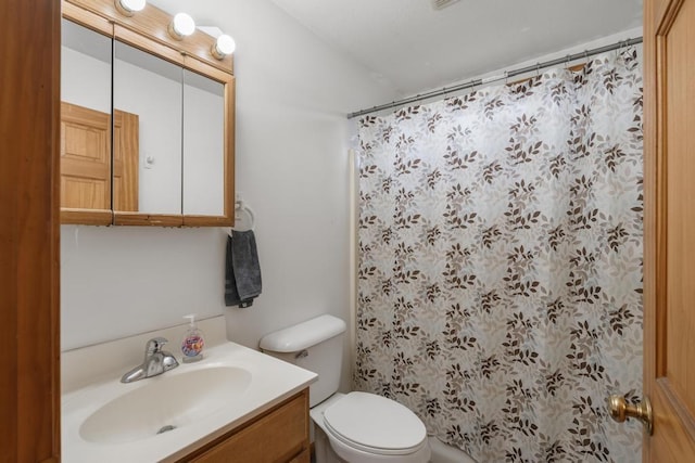 8900 Lewis Rd, Vanderbilt, MI 49795 - full bath featuring toilet, vanity, and curtained shower