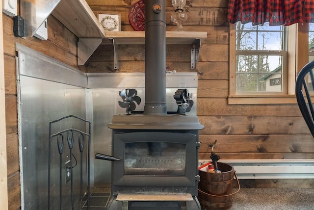 3622 Big Sky Trl, Gaylord, MI 49735 - detailed view of a wood stove and carpet floors