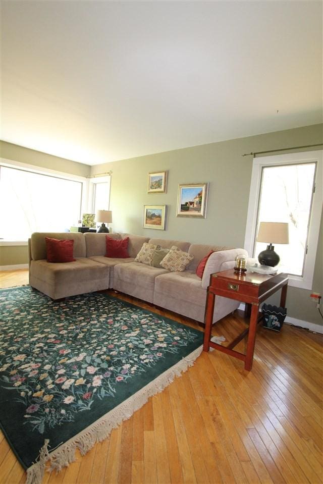 3237 Greenbriar, Harbor Springs, MI 49740 - living area with healthy amount of natural light, light wood-style floors, and baseboards
