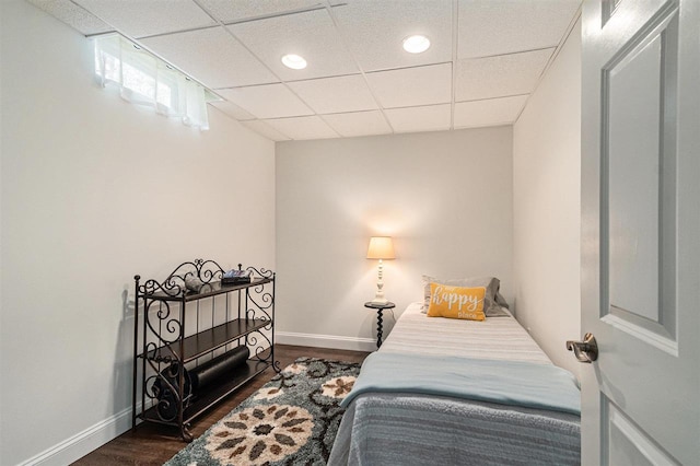 1766 Chippewa Bch, Indian River, MI 49749 - bedroom with dark wood-style flooring, recessed lighting, and a drop ceiling