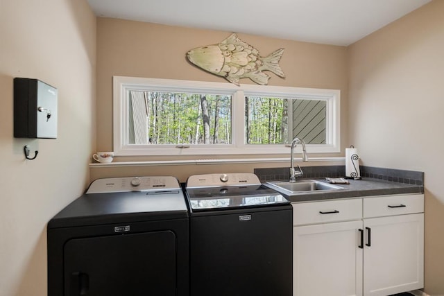 2018 Greenbriar Ter, Harbor Springs, MI 49740 - laundry area featuring washing machine and clothes dryer and cabinet space