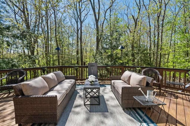 2018 Greenbriar Ter, Harbor Springs, MI 49740 - wooden deck featuring an outdoor hangout area