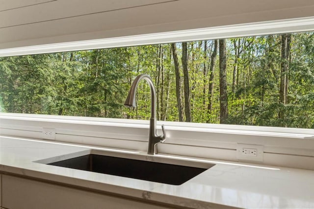 2018 Greenbriar Ter, Harbor Springs, MI 49740 - kitchen view of light stone countertops and a sink