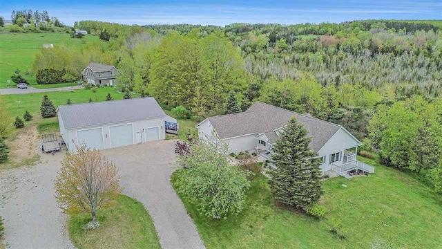9030 Sugar Tree Ln, Charlevoix, MI 49720 - view from above of property with a forest
