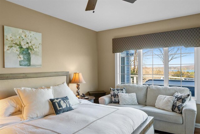 8530 Dustin Ln, East Jordan, MI 49727 - bedroom featuring ceiling fan