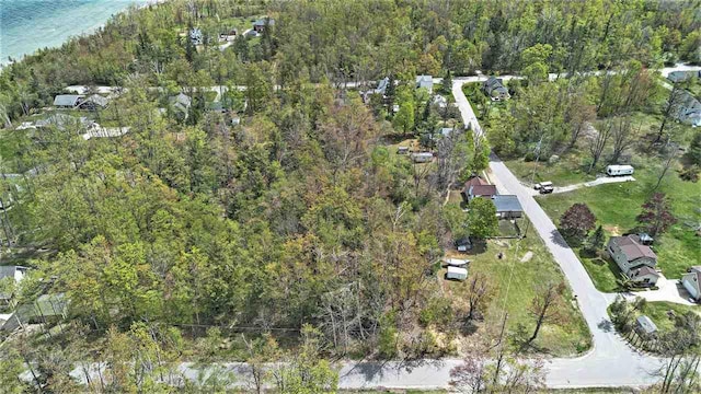 6073 Rocky Beach Ave, Charlevoix, MI 49720 - aerial view of property and surrounding area featuring a forest