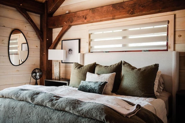2149 Old Horton Bay Rd, Boyne City, MI 49712 - bedroom featuring wood walls