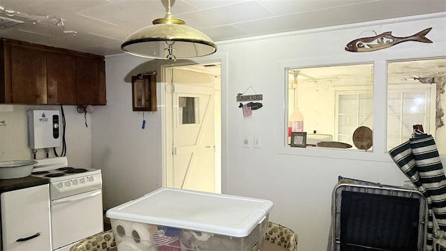 8705 Del Mason Rd, Mancelona, MI 49659 - kitchen with white range with electric cooktop