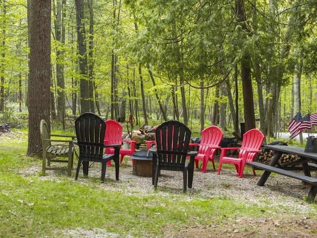 680 N Lake Shore Dr, Harbor Springs, MI 49740 - view of yard with an outdoor fire pit