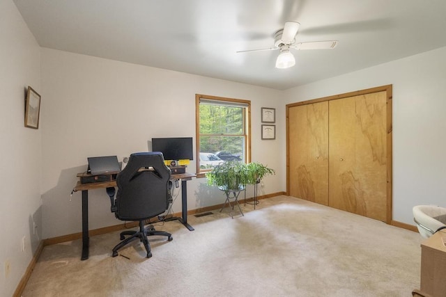 4545 Lintlong Rd, Petoskey, MI 49770 - carpeted office featuring baseboards and a ceiling fan