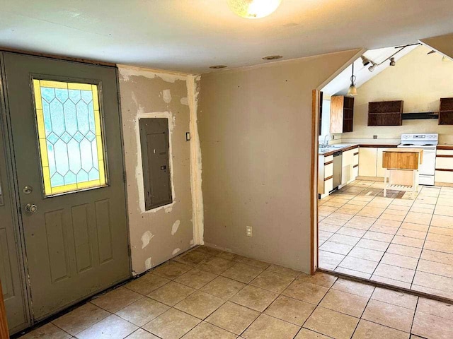 2378 E Old State Rd, East Jordan, MI 49727 - foyer entrance with electric panel and light tile patterned floors