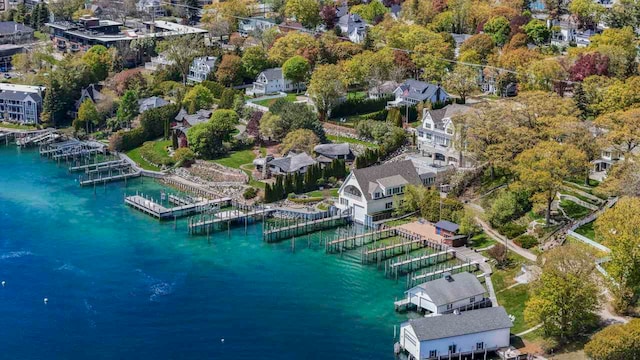 306 E Dixon Ave, Charlevoix, MI 49720 - bird's eye view of a marina and a nearby body of water