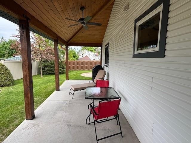1020 Waukazoo, Petoskey, MI 49770 - view of patio featuring ceiling fan