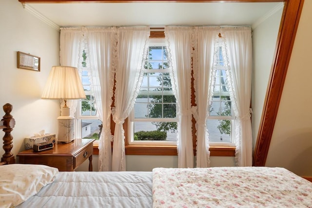 1788 N Shore Dr, Walloon Lake, MI 49796 - bedroom featuring multiple windows and crown molding